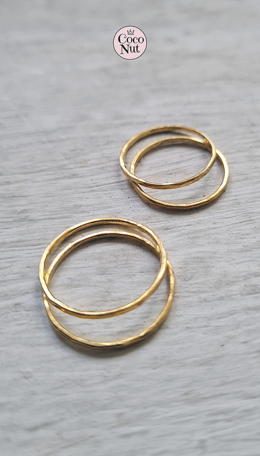 obrączki Zestaw 4 obrączek SLIM mosiądz