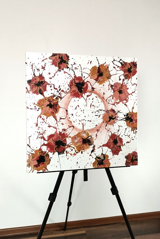 obrazy Flower Flow IV 55x55 cm  Akryl na płótnie Obraz do salonu