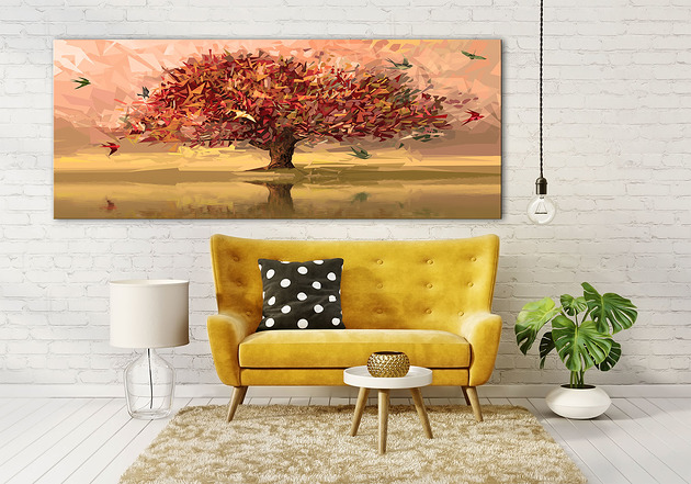 obrazy Obraz na płotnie PEJZAŻ DZREWO- 150x60cm