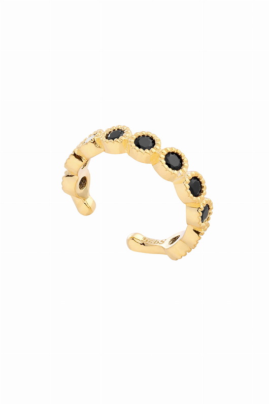 Kolczyk Classic Black Cuff Gold Alicja&Maria Jewellery