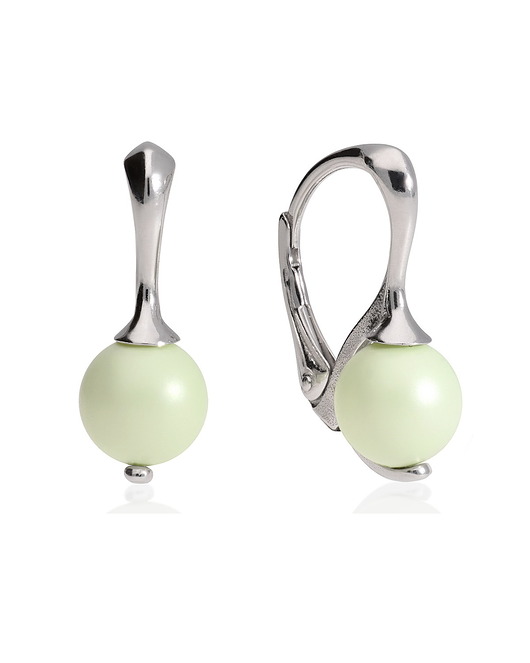 kolczyki swarovski Kolczyki angielskie z miętową perłą Swarovski