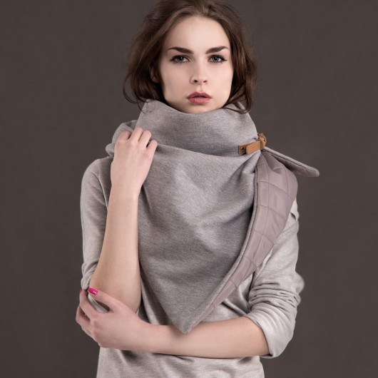 Dwustronny Pikowany Szal Chusta Etola PU Gray CADOaccessories
