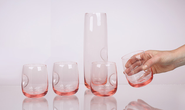 szklanki i kieliszki ON FINGER PINK / set maxi 4+1