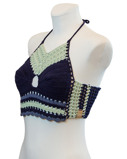 topy damskie Top / bralet na szydełku na lato ze 100 procent bawelny rozmiar S/M