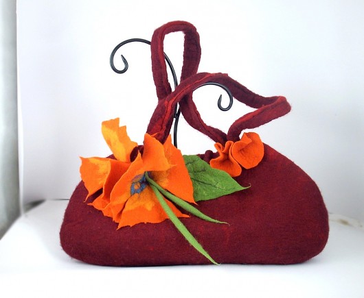 Duża Jedwabnofilcowa Torebka: Living Bag filcant