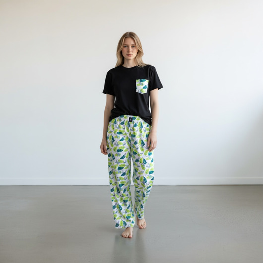 piżamy damskie Piżama Unisex bawełniana w leniwce