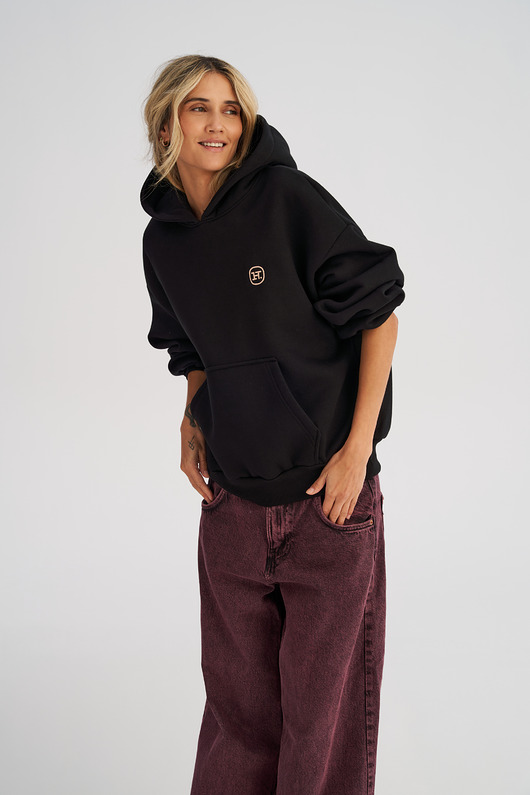 bluza z kapturem damska Bluza z kapturem PUFFA Black damska