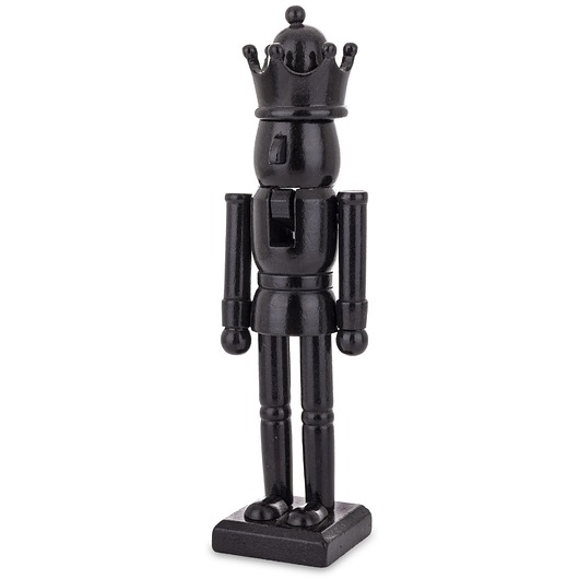 dekoracje świąteczne Drewniany Dziadek do Orzechów czarny 26x7,5x6 cm black