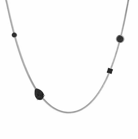 chokery Srebrny naszyjnik choker z cyrkoniami czarne