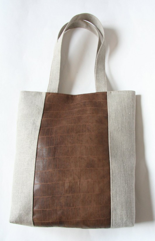 Len + skóra naturalna Balik Hand Made