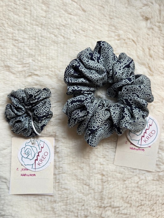 gumki do włosów Scrunchie niebieskie mama i córka
