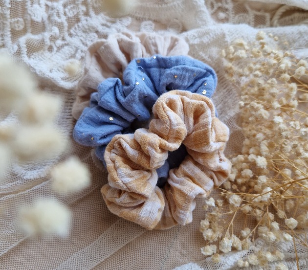 gumki do włosów Zestaw 3 scrunchie