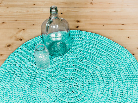 DYWAN 100 CM ZE SZNURKA BAWEŁNIANEGO miętowy Rabarbar Handmade