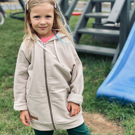 bluzy dla dziewczynki Bluza rozpinana ecru - odCZAPY Kids