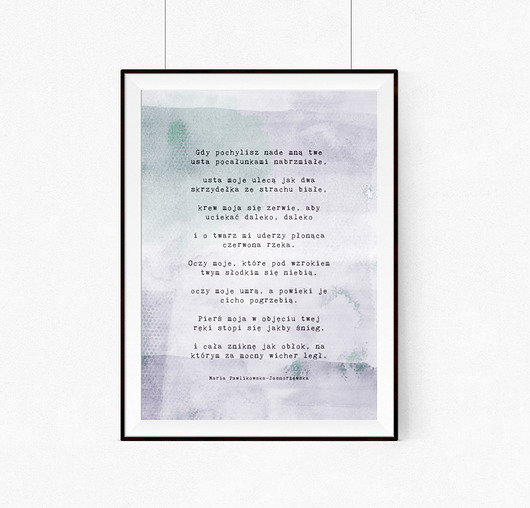 Plakat - Pawlikowska Jasnorzewska wiersz A4 wejustlikeprints