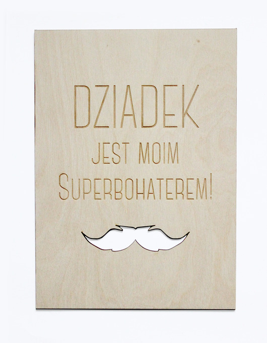 Grafika drewniana A4 na Dzień Dziadka Wodle