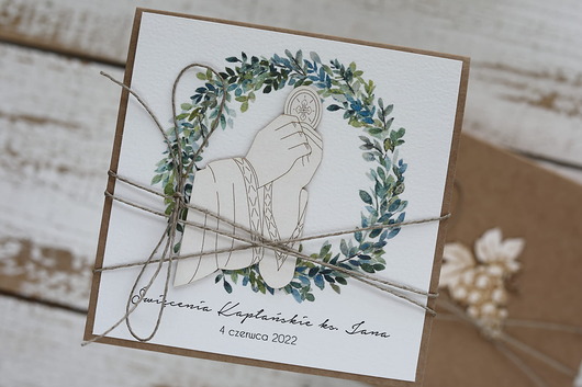 kartki scrapbooking Kartka życzenia dla księdza na święcenia kapłańskie - rocznica święceń