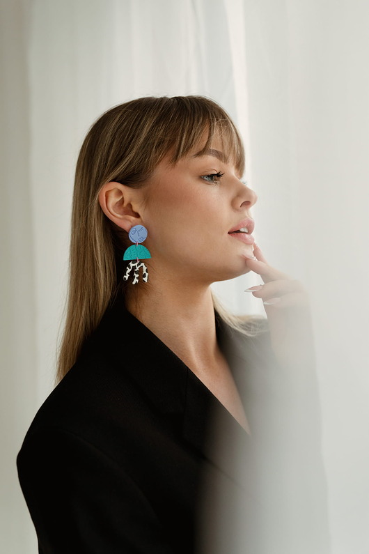 kolczyki z masy plastycznej Wiszące kolczyki Henri Matisse