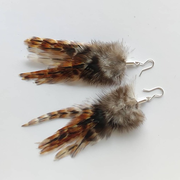 kolczyki z piórami PIÓRKO kolczyki