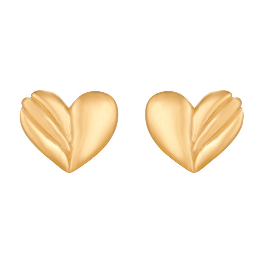 kolczyki pozłacane Złote kolczyki zdobione serduszka