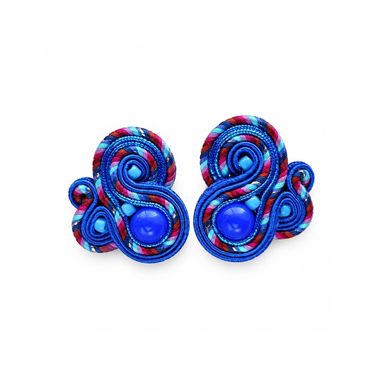 kolczyki soutache Niebieskie kolczyki sutasz
