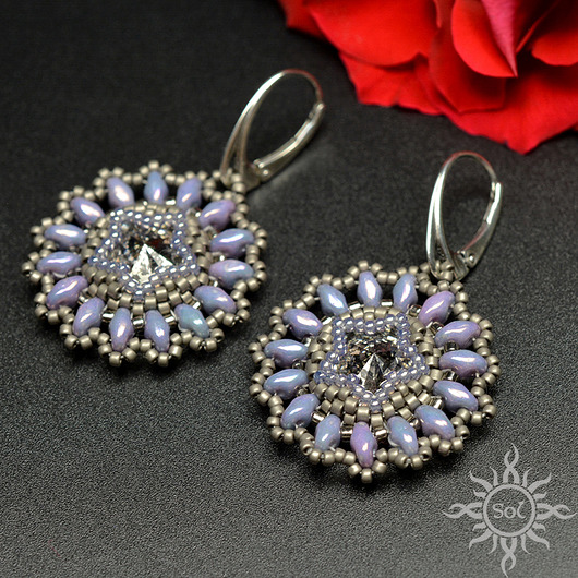 kolczyki swarovski Forn, kolczyki z kryształami Swarovskiego, beading