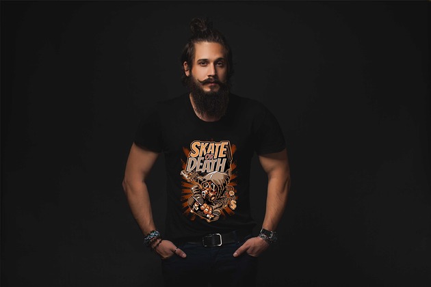 t-shirty męskie Koszulka organiczna z nadrukiem Skate or death
