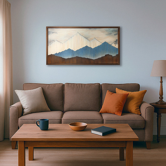 obrazy Obraz z drewna. Górski pejzaż. Drewniana dekoracja na ścianę