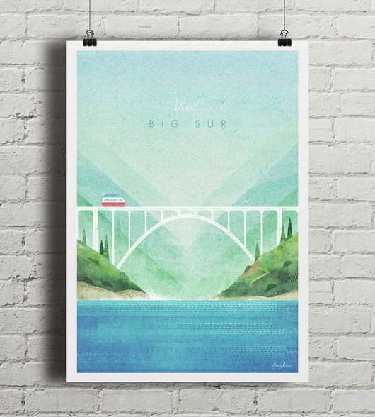 Big Sur - vintage plakat minimalmill