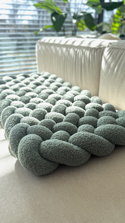 pokój dziecka - różne Pleciona mata podłogowa - boucle szałwia