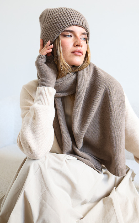 rękawiczki damskie Mitenki Merino & cashmere taupe
