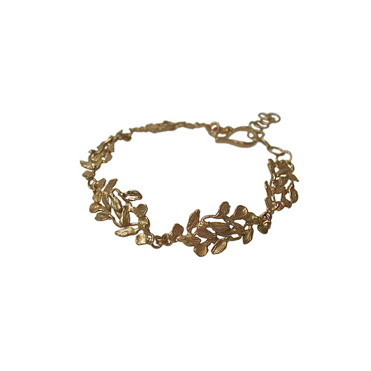 Złota bransoletka z listków - Jagoda KOS jewellery