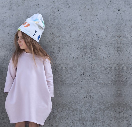 Bubble DRESS - PUDROWY RÓŻ Kółko Krzyżyk