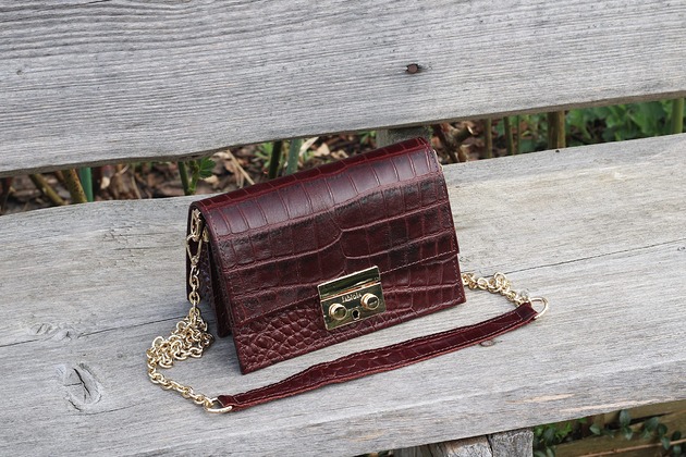 torby na ramię AMELIA II XS burgund CroCo  limited GOLD