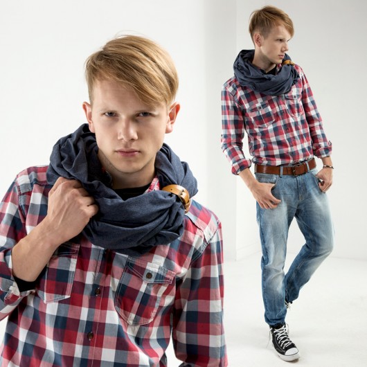 Dzianinowy Komin XXL 2x większy NAVY MELANGE CADOaccessories