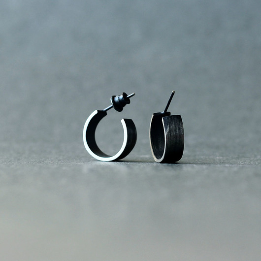 kolczyki wire wrapping Srebrne kolczyki wkrętki kółeczka oksydowane