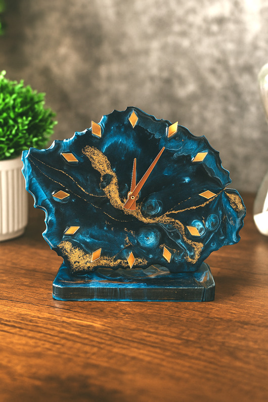 zegary Zegar z żywicy epoksydowej, elegancka dekoracja na biurko lub do salonu