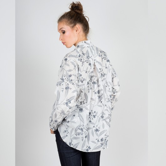 Bluzka koszulowa Oversize Grey Leaves COMO
