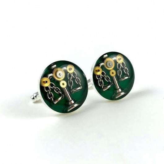 spinki do mankietów SPINKI do mankietów - Dla adwokata (zielone) waga