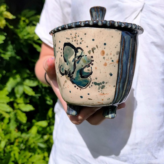 cukiernice Ceramiczna cukiernica ręcznie malowana