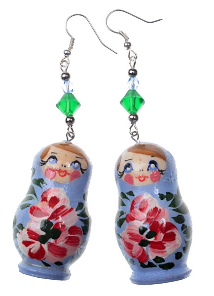 Kolczyki Matrioszki Fiołkowe TWINS