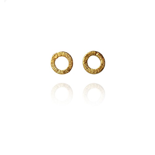 złocone kolczyki koła -SIMPLE KOS jewellery
