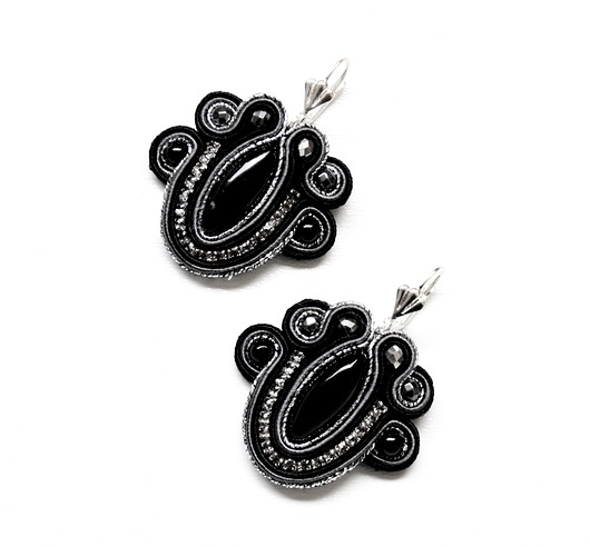 kolczyki soutache Sutaszowe kolczyki DARKNESS