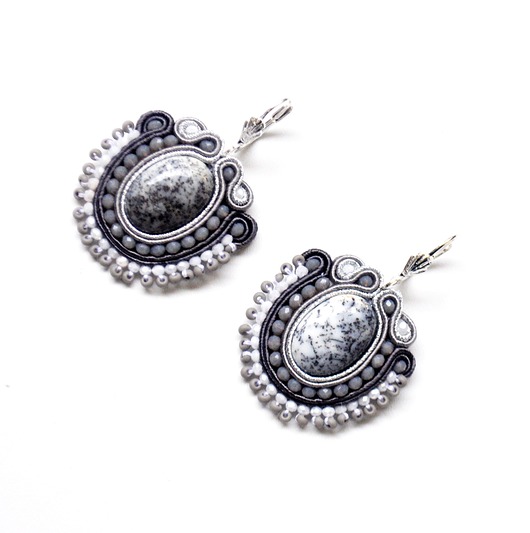 kolczyki soutache Sutaszowe kolczyki GREY