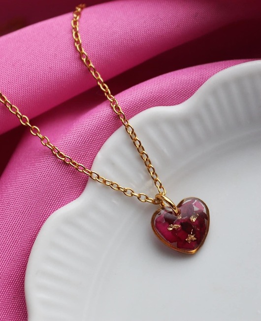 naszyjniki - inne Naszynik serduszko z różą