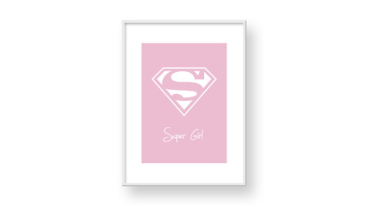 Plakat dla dziewczynek SUPER GIRL BASIA tralala studio