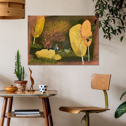 obrazy Obraz na płótnie Między drzewami70x100cm