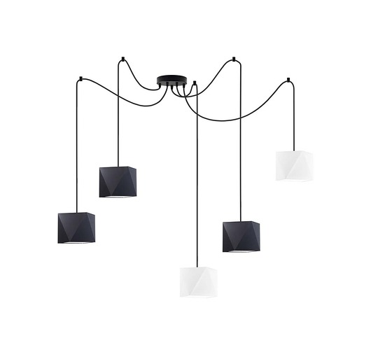 lampy do pokoju dziecka Regulowana 5-płomienna lampa wisząca typu pająk KANO D5 mix kolorów