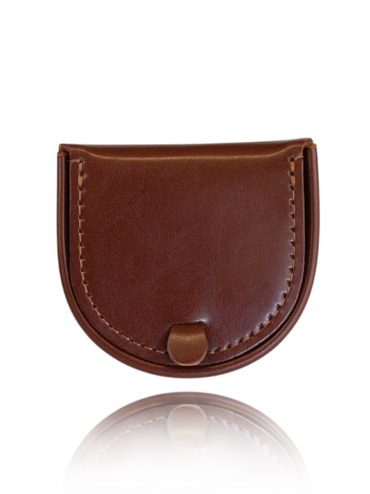 portfele damskie Podkówka bilonówka skórzana  Brązowa