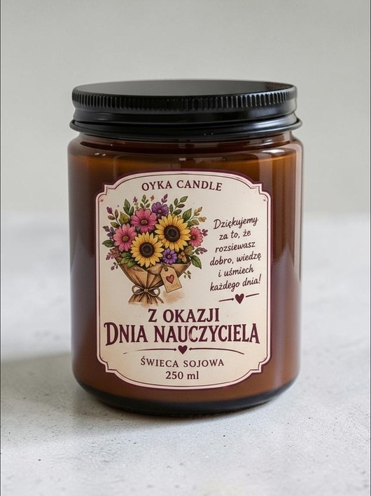 świeczniki i świece Świeca w słoiku zapachowa 250 ml Z okazji dnia nauczyciela